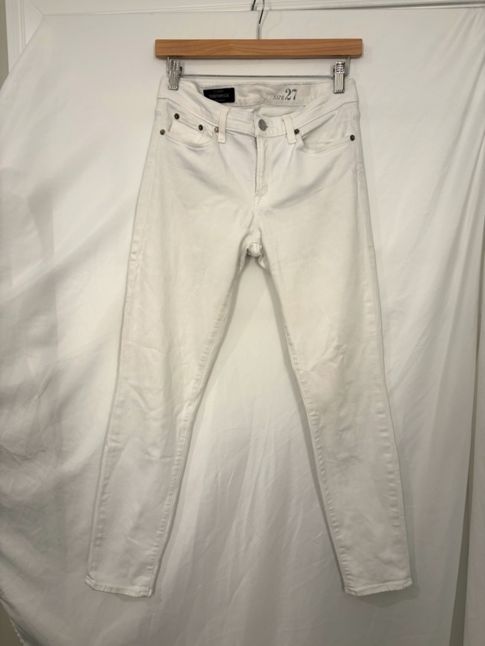 J.Crew Toothpick White Skinny Jeans Size 27 Stretch Denim